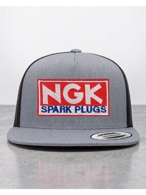 NGK Spark Plugs YP Classics 6006 Flat Bill Trucker Mesh Back Snapback grey/black